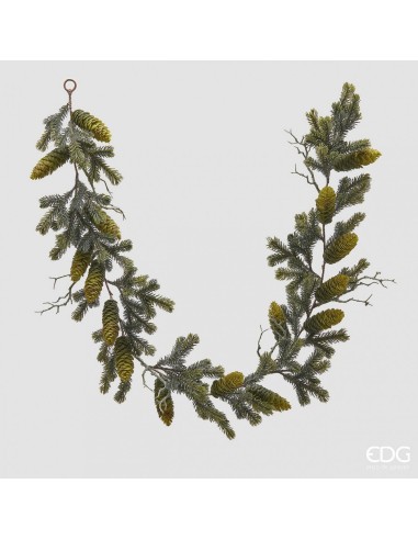 Guirnalda de piñas verde H120 cm | Decoración navideña natural y rústica