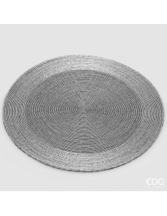 Plato Perla Redondo D36 Plata - Base Decorativa Elegante para Mesa o Centro de Mesa | Endanea Gardenplato decorativo plata, pla