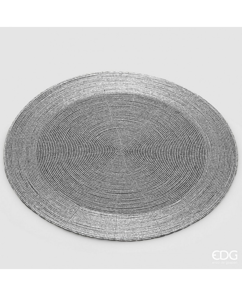 Plato Perla Redondo D36 Plata - Base Decorativa Elegante para Mesa o Centro de Mesa | Endanea Gardenplato decorativo plata, pla