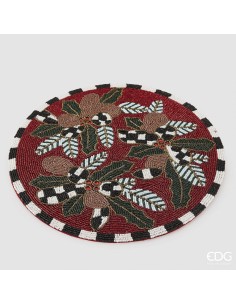 Plato Hojas de Ajedrez Redondo D36 Decorativo Original y Resistente | Endanea Garden