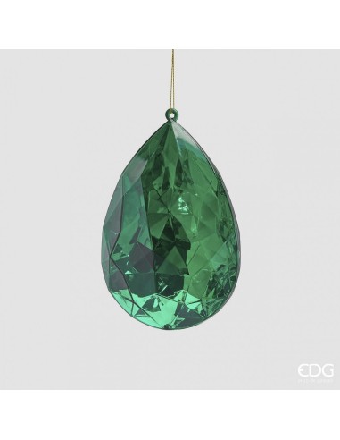 Diamante Colgante Gota H15 Verde Esmeralda Adorno Decorativo