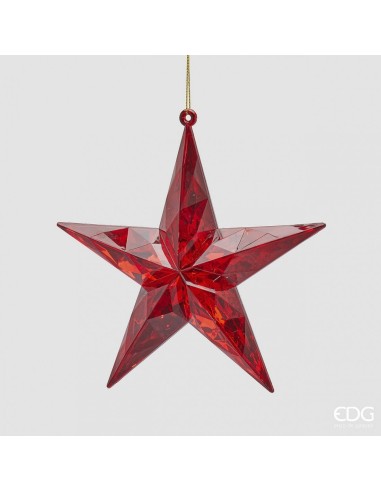 Estrella Colgante L3.5 D13.5 Roja Adorno Navideño Brillante