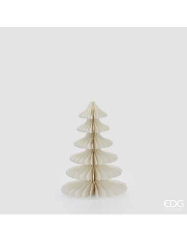 Pino Origami Blanco H25 D18.5 Adorno Navideño Minimalista