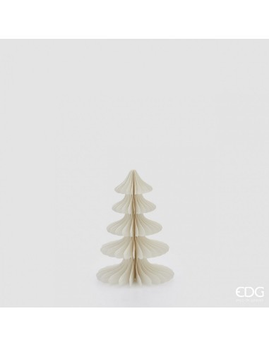 Pino Origami H20.5 D15 Blanco Adorno Navideño Moderno y Minimalista
