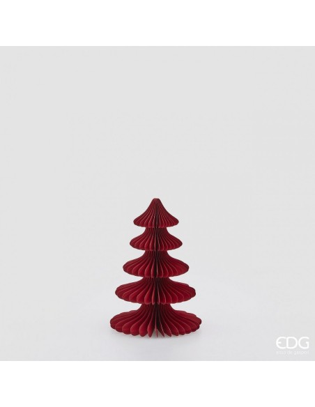 Pino Origami H20.5 D15 Rojo Adorno Navideño Moderno y Sofisticado