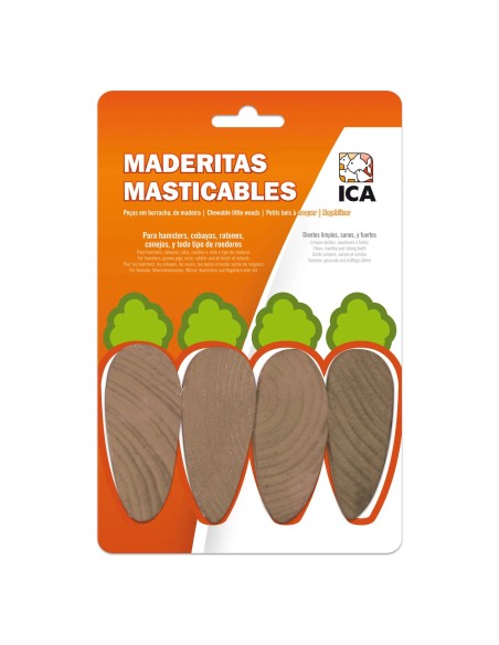 Maderita Zanahorias para Roedores accesorio natural para roer y decorar jaula