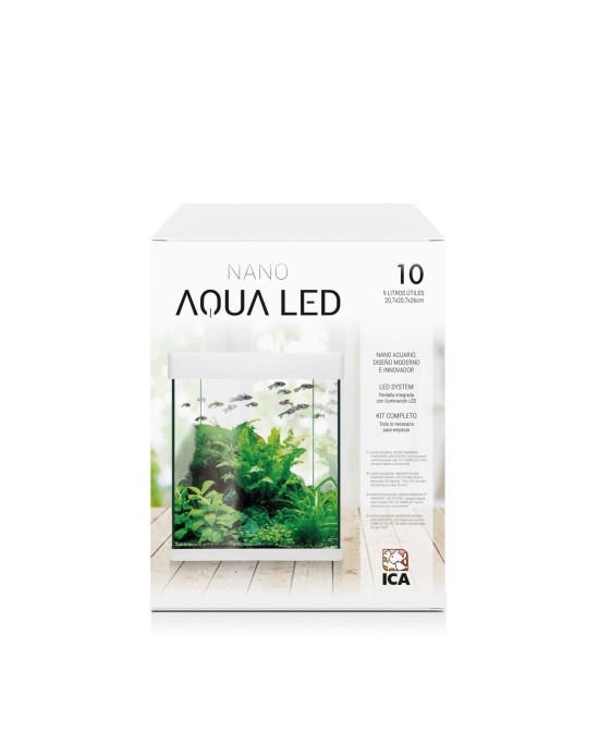 Kit Nano AquaLED 10L - Acuario Compacto con Iluminación LED y Filtración | Endanea Garden