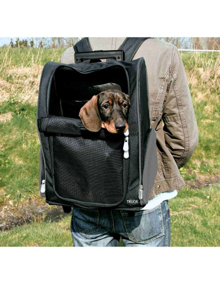 Trolley Mochila para Perro Nylon 32x45x25 cm | Transporte Cómodo y Seguro