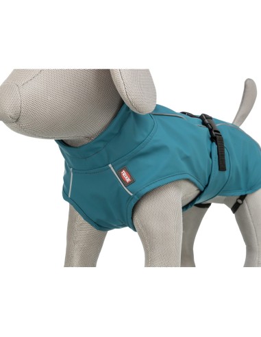 Impermeable Vimy para perros talla M azul petróleo resistente y cómodo