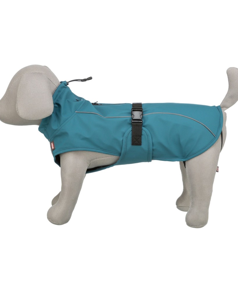 Impermeable Vimy para perros talla L azul petróleo impermeable y cómodo