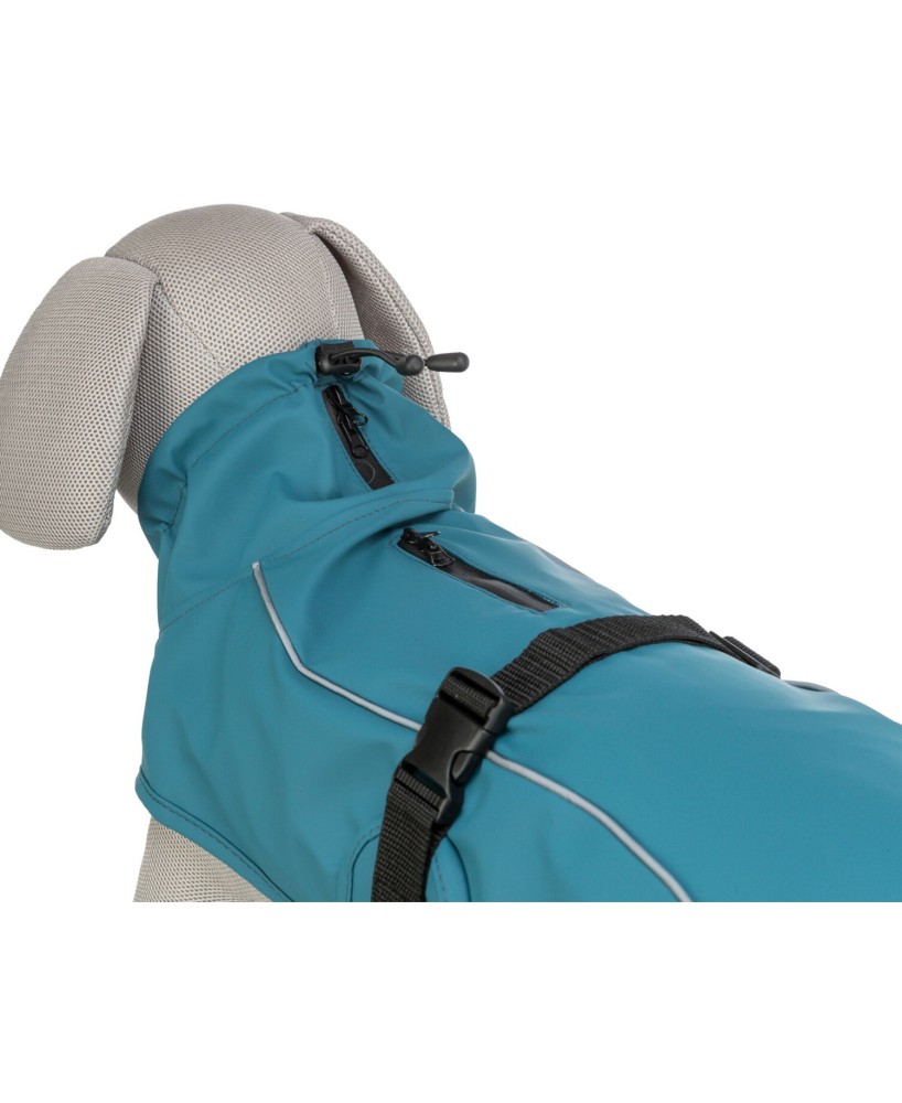 Impermeable Vimy para perros talla L azul petróleo impermeable y cómodo
