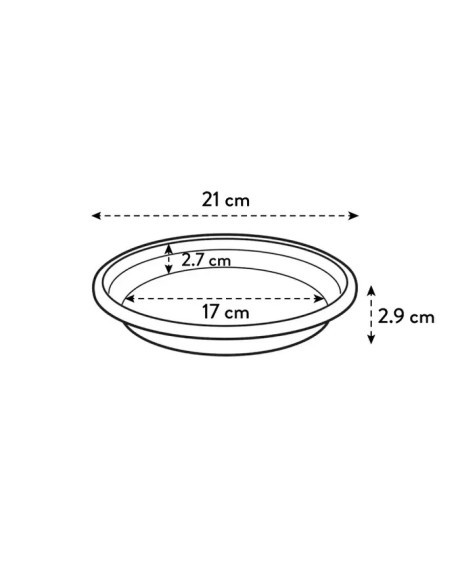 Plato Redondo Universal Antracita 21 cm  Protección y estilo para macetas

