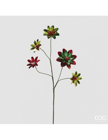 Gerbera Metal Ramo Artificial Verde y Rojo H60 cm | Endanea Garden