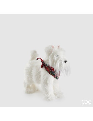 Perro Shitsu Blanco Rojo H32 L31 L11 Figura Decorativa Interior