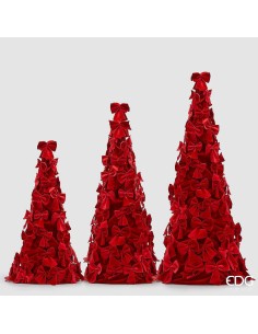 Cono con Copos Grande Rojo para Decoración Navideña | Endanea Garden