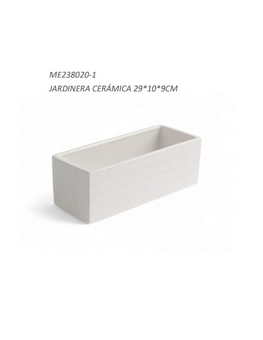 Jardinera Cerámica 29x10x9cm Ideal para Plantas Pequeñas y Suculentas