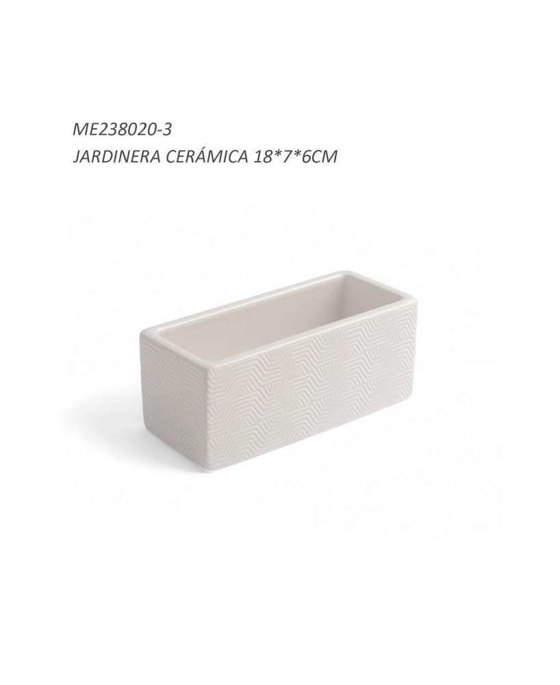Jardinera Cerámica 18x7x6cm para Plantas Pequeñas y Suculentas