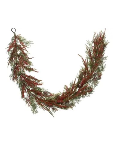 Guirnalda de Bayas Verde y Roja 180 cm | Decoración Navideña Tradicional