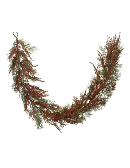 Guirnalda de Bayas Verde y Roja 180 cm | Decoración Navideña Tradicional