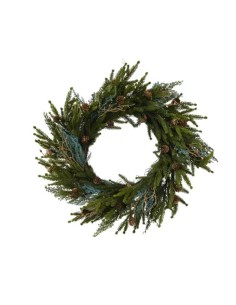 Guirnalda Flor de Invierno Verde 60 cm Decoración Navideña Natural y Elegante