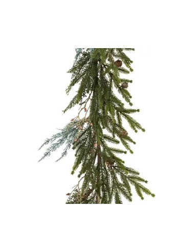 Guirnalda Flor de Invierno Verde 180 cm Decoración Navideña Natural y Elegante