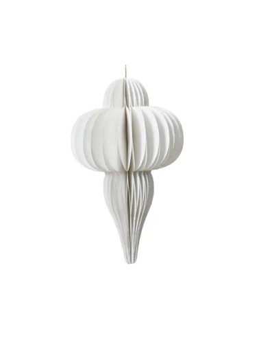 Adorno de Papel Blanco 12x20 cm Decoración Navideña Elegante y Moderna