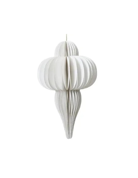 Adorno de Papel Blanco 12x20 cm Decoración Navideña Elegante y Moderna
