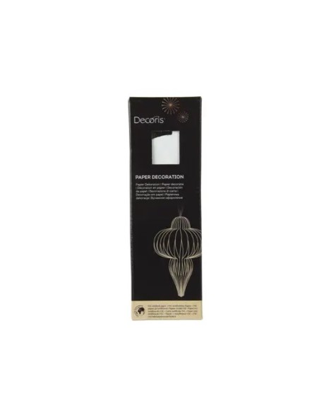 Adorno de Papel Blanco 12x20 cm Decoración Navideña Elegante y Moderna