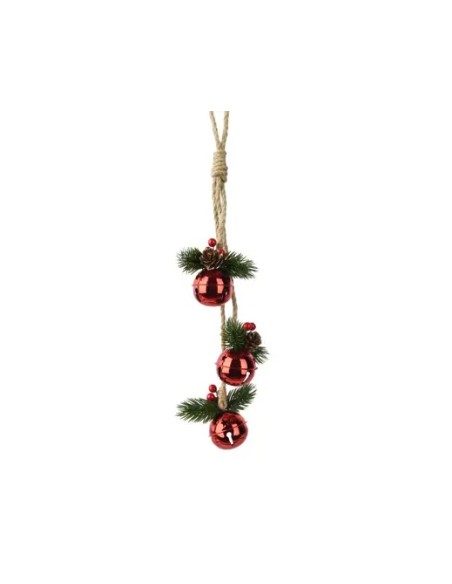 Bola Navideña Metal Roja 48 cm Adorno Decorativo Árbol Navidad