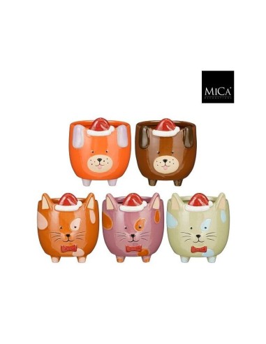 Tiesto Gatitos de colores H14.5xD13 cm | Maceta decorativa original