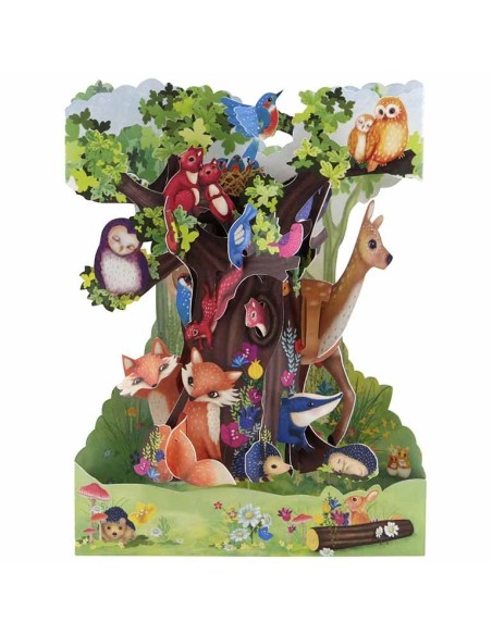 Postal Swing Animales del Bosque | Tarjeta decorativa con diseño natural  Endanea Garden