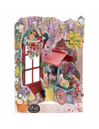 Postal Swing Floristería y Carro Flores | Tarjeta decorativa floral  Endanea Garden
