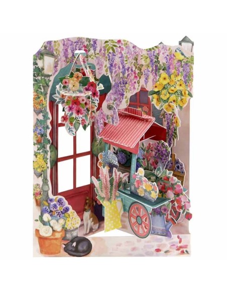 Postal Swing Floristería y Carro Flores | Tarjeta decorativa floral  Endanea Garden