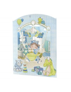 Postal Swing Bebé Azul | Tarjeta decorativa para recién nacido  Endanea Garden