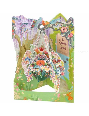 Postal Swing Canasta de Flores tarjeta decorativa para regalo colección y decoración