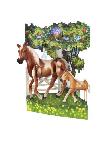 Postal Swing Caballos Tarjeta Decorativa Elegante para Regalo y Colección