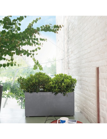 Jardinera Millennium R RA 59cm Gris Ceniza | Jardinera Moderna y Resistente | Endanea Garden