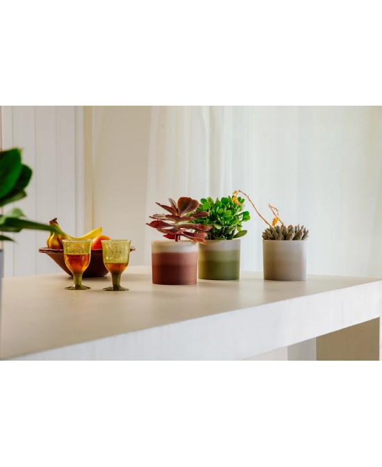 Maceta Redonda 14 cm Verde Bambú Degradado | Endanea Garden