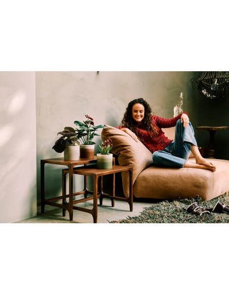 Maceta Redonda 14 cm Beige Arenaria Degradado | Endanea Garden