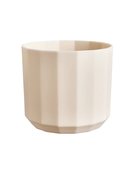 Maceta Facet Redonda 14 cm Rosa Almendra Diseño Moderno y Elegante