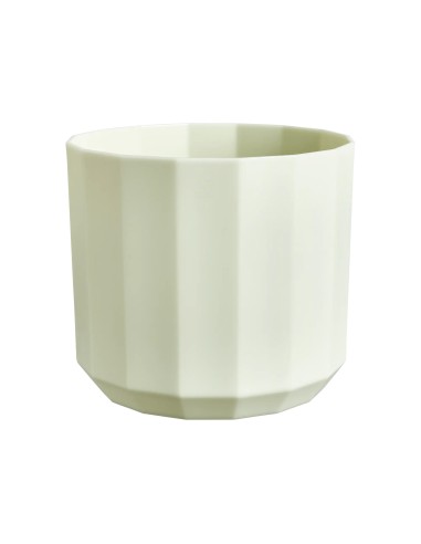 Maceta Facet Redonda 17 cm Verde Té  Diseño Moderno y Elegante