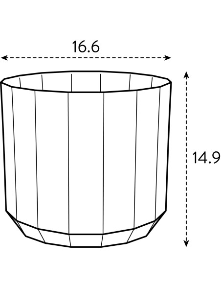 Maceta Facet Redonda 17 cm Verde Té  Diseño Moderno y Elegante