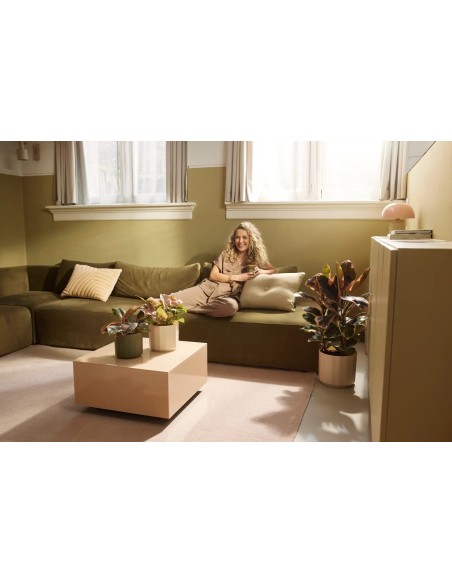 Maceta Facet Redonda 19 cm Rosa Almendra Diseño Moderno y Elegante