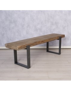 Banco Maximus Madera Reciclada Marrón 45 cm | Banco Rústico Sostenible 2