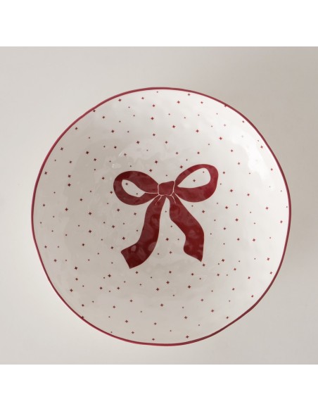 Bol Redondo 7.5 cm Blanco y Rojo | Bol para Snacks y Postres | Endanea Garden