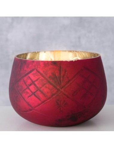 Windlight Velva Cristal Lacado Rojo 8 cm | Decoración Elegante | Endanea Garden