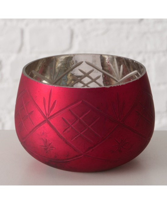 Windlight Velva Cristal Lacado Rojo 8 cm | Decoración Elegante | Endanea Garden
