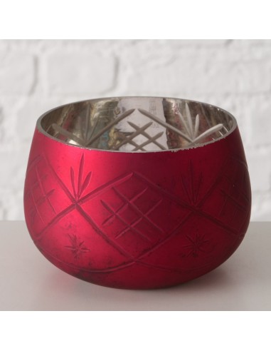 Windlight Velva Cristal Lacado Rojo 8 cm | Decoración Elegante | Endanea Garden