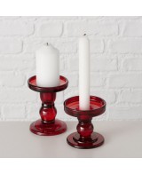 Portavelas Matar Cristal Lacado Rojo H8.5cm | Decoración Elegante y Moderna