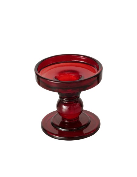 Portavelas Matar Cristal Lacado Rojo H8.5cm | Decoración Elegante y Moderna
